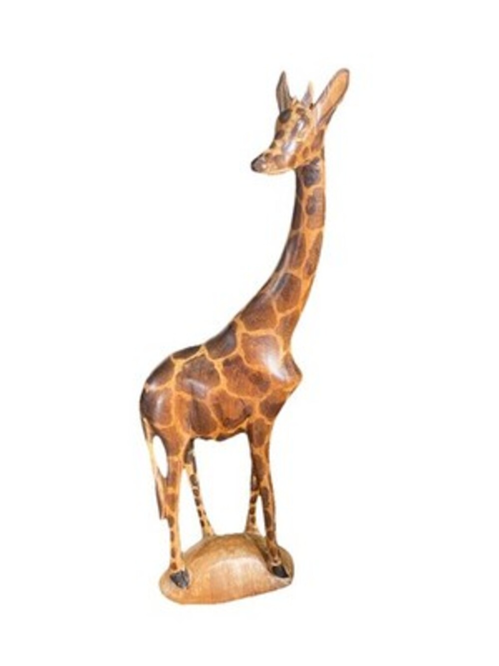 Hand Carved Wooden Giraffe Statue Made In Kenya 12” Tall